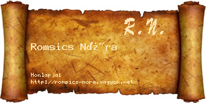 Romsics Nóra névjegykártya